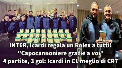 rolex icardi inter|INTER, Icardi regala un Rolex a tutta la squadra .